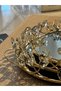 Set of 3 Mirrored Decorative Trays Gold Metal Presentation Tray with Crystal Stone Detail - 3