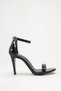 Black Patent Leather Heeled Shoes - Stylish Design Thin Heeled Women's Sandals Black - Evening Shoes, Promise, Engagement, Graduation Shoes - 4