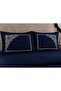 Palace Art Navy Blue 100% Cotton Embroidered 6 Piece Double Duvet Cover Set - 3
