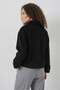 Women's Classic Collar Buttoned Cashmere Black Jacket - 4