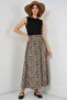 Women's Leopard Patterned Brown Skirt - 5