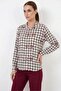Women's Oversize Checkered Patterned Viscose Black Shirt - 3