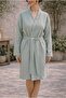 Double Layered Fine Scalloped Muslin Fabric Women's Dressing Gown / Kimono - 4