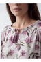Plum Tie Collar Floral Blouse - 3