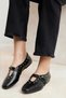 Women's Square Toe Bird Eye Detailed Ballerina Flat Heels Faux Leather Casual Shoes Comfortable Modern Stylish Elegant - 3