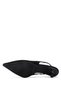 Women's Faux Leather Black Suede Heeled Shoes - 4