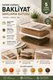 3-Piece Sliding Lid Storage Container - Kitchen Organizer Flour Sugar Legume Box Food Container 5Lt Beige - 2
