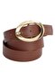 Women's 3 cm 3-piece set black-beige-brown belt - 4
