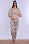 Short Sleeve Soft Textured Cotton Maternity Set Effortt - Brown