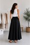 Women's Tencel Fabric Skirt with Elastic Waist and Pocket Detail - 3