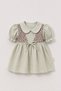 Leopard Vest Look Baby Collar Muslin Baby Dress - 2