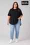 Plus Size Women's Crew Neck Basic Oval Skirt Detailed 3Xl-6Xl Long Tunic Spr26Btsk502