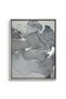 Sterling Vein Set of 3 Abstract Wall Art | Framed Canvas Print with Silver Foil Embossed | Luxury Modern Decor for Living Room, Bedroom, Office & Gift - 3