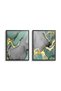 Gilded Sage Set of 2 Abstract Wall Art | Framed Canvas Print with Gold Foil Embossed | Luxury Modern Decor for Living Room, Bedroom, Office & Gift - 2
