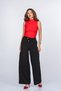 Women's Summer Black High Waist Slim Elastic Muslin Fabric Wide Leg Pants Casual Daily Office Stylish 30409 - 2