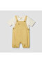 Henley Neck Short Sleeves T-shirt and Dungaree Set with Chest Pocket - 2