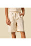 Collared Short Sleeves Shirt and Shorts Set with Texture Design - 3