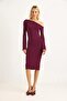 Lycra soft flywheel sleeve stylish dress plum - 4