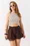 Women's Lace Detailed Fabric Stylish Shorts Brown - 3