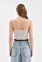 Women's Double Fabric Look Corset with Lace-Up Detail on the Front - 3