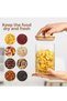 3-Piece Set of Square Glass Storage Jars with Wooden Lids, 1100ML/37OZ Airtight Food Containers - 5