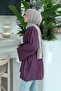 Tie-Dye Detailed Hijab Shirt in Plum - 2