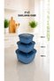 Sarivahome 3-Piece Set Multi-Purpose Square Food Storage Container Set 600 ml 1100 ml 1800 ml Food Storage Container with Lid