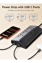 6 Way Power Strip with 1 USB C & 3 USB A, 15° Angled Plug Extension Socket, 1.5M Cable - 4