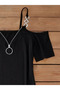 Women's Strappy Front Zipper Asymmetrical Cut Detailed Thick Corded Camisole Dress - 2