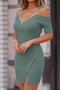 Women's Strappy Front Zipper Asymmetrical Cut Detailed Thick Corded Camisole Dress - 2