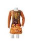 Rochie de copii cu mânecă lungă, cognac, 128 - 8