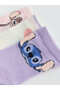 Alita City Farkıyla Lcw Baby Pink Lilo & Stitch Printed Baby Girl Booties Socks 3-Pack - 5