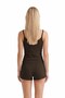 Premium - Neat Collection | Brown Rib Textured Thin Strap Modal Viscose Women's Pajama Set with Shorts - 3
