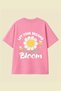 Girls' Oversize T-Shirt Let Your Dreams Bloom Printed Pink – Crew Neck, Comfortable Fit, 100% Cotton - 3