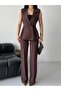 Double-Breasted Sleeveless Jacket and Palazzo Pants Two-Piece Set Women - 7