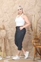Elastic Waist Summer Tencel Fabric Plus Size Denim Capri - 3