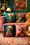 Flower Crowned Leopards Patterned 4-Piece Throw Pillow Cover Set