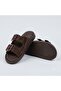 (Park Moda) Double Buckle Comfortable Daily Women's Slippers Brown - 5