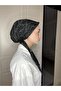 Black Caramel Marble Pattern Cheesecloth Scarf Bonnet - Non-Slip Anti-Sweat (Non-Slip)
