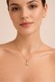 Women's Gold Color Starfish Figured Stone Necklace - 5
