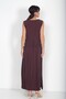 Women's Front Metal Buttoned Ruffled Sleeveless Blouse Elastic Waist Pleated Long Sunset Skirt Modal 2-Piece Jewelry - 4