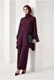 Casual Cut Shirt and Collared Trousers Two-Piece Set Burgundy 26Yt607 - 3