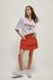 100% Cotton Regular Waist Embroidered Red Mini Skirt H0340Ax26Sm
