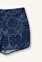 Quick-Drying Regular Fit Elastic Waist Patterned Navy Blue Short Swim Trunks T5232Az26Sm - 7