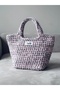 Byds Marshmellow Hand Knitted Mini Tote Bag Powder Pink and Gravel - 5