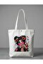 Summer Themed Printed Canvas Tote Shoulder Bag - Beach and Daily Use Bag
