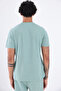 Waffle Textured Embroidery Logo Detailed Oversize Men's T-Shirt - 8