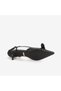 Women's Stoned Buckle Detailed Slingback Pointed Toe 6cm Heeled Shoes 7124 - 5