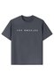 Printed Black - Anthracite - Pink 3-Piece Children's T-Shirt 100% Cotton Short Sleeve Knitted Crew Neck - 5