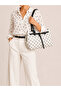 Zeti̇a Model Women's Leather White Polka Dot Hand and Shoulder Bag - 2